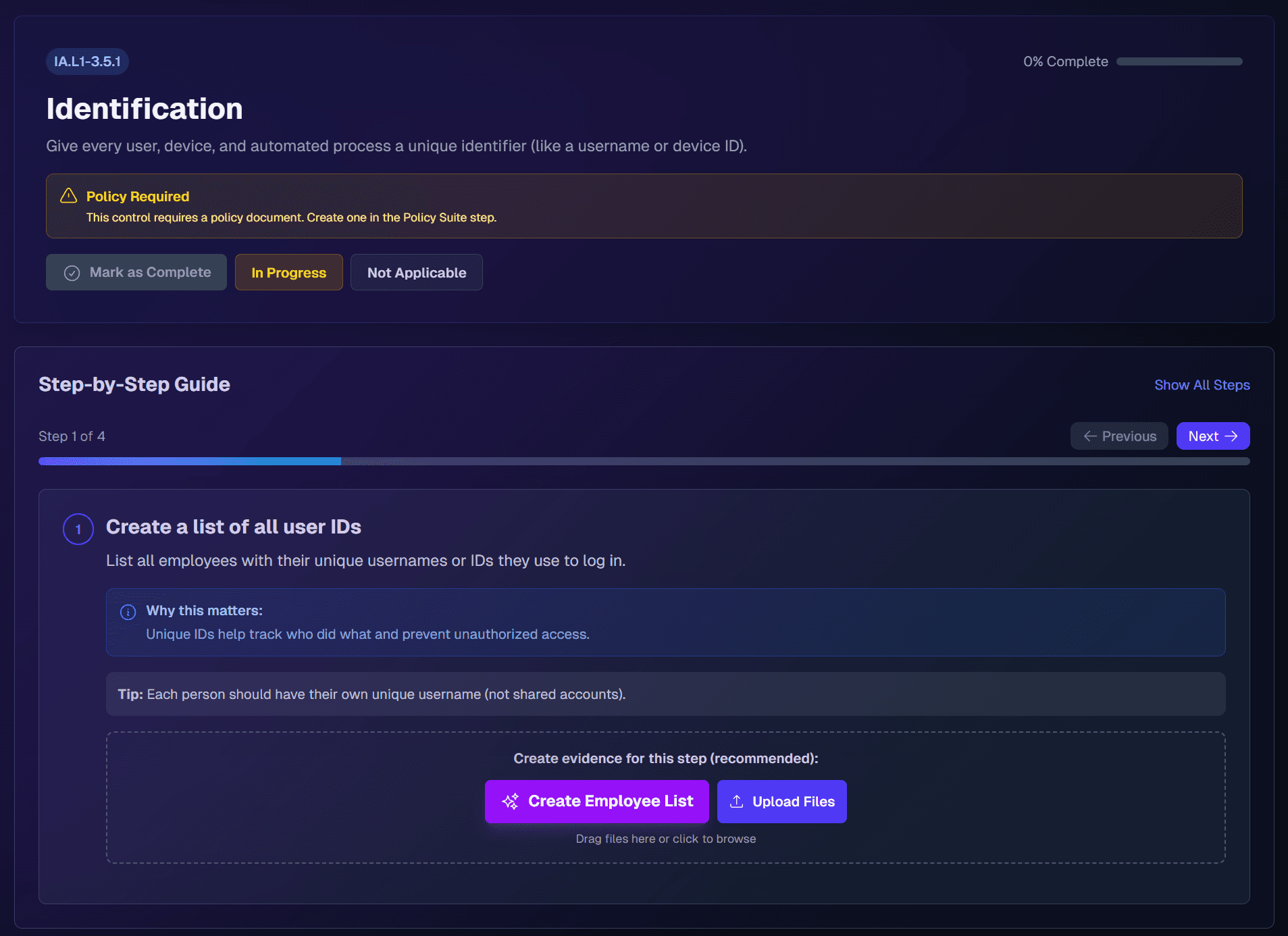 Automation or step-by-step workflows