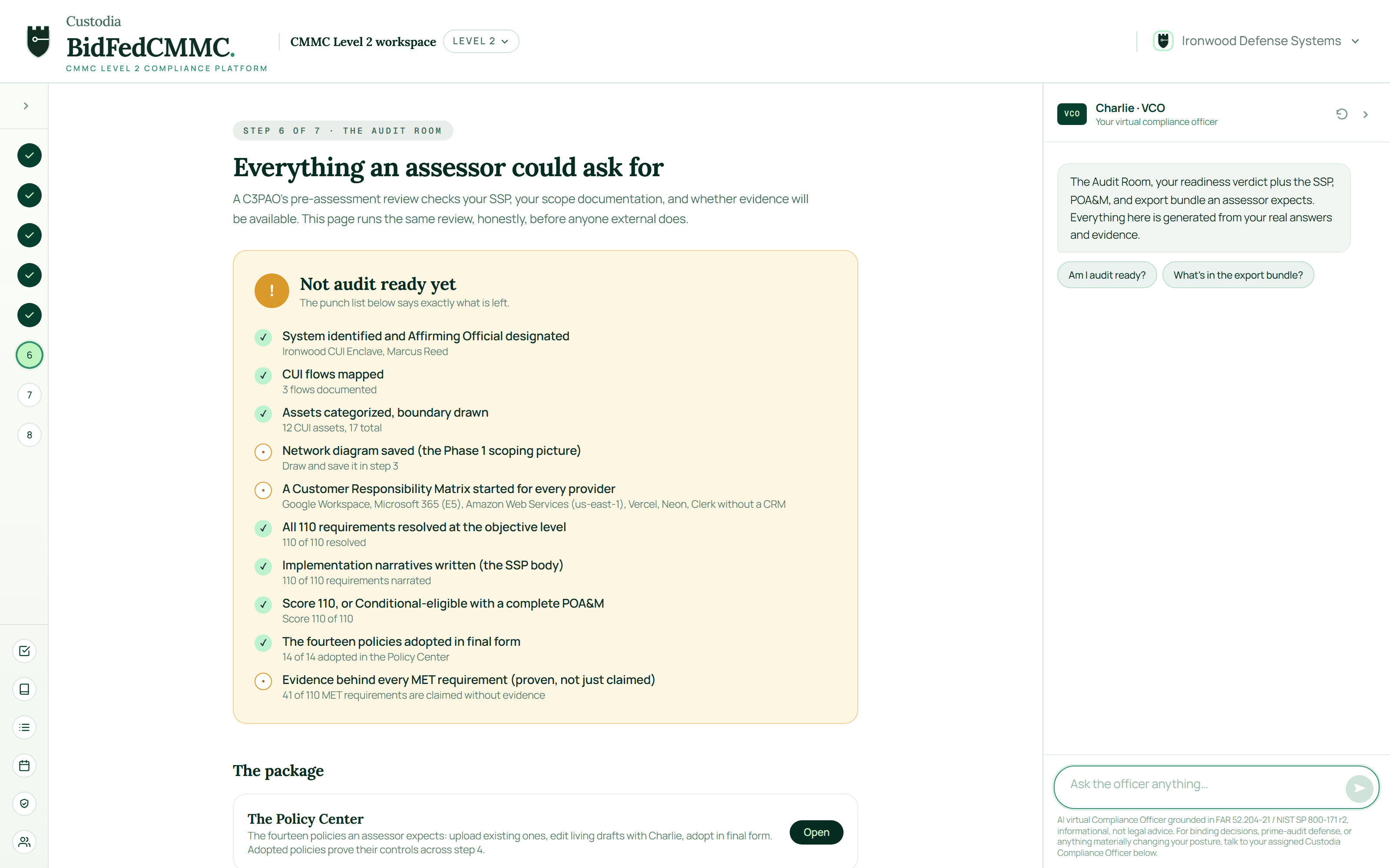 The Audit Room readiness verdict and the assessment ready packet